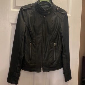 Faux Leather Black Jacket by Jack